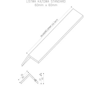 Listwa Kompozytowa Kątowa Standard/3D Szary – dł. 2,4m