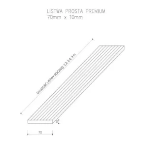 Listwa Kompozytowa Prosta Premium Light Gray 70×10 mm – dł. 2,9 m